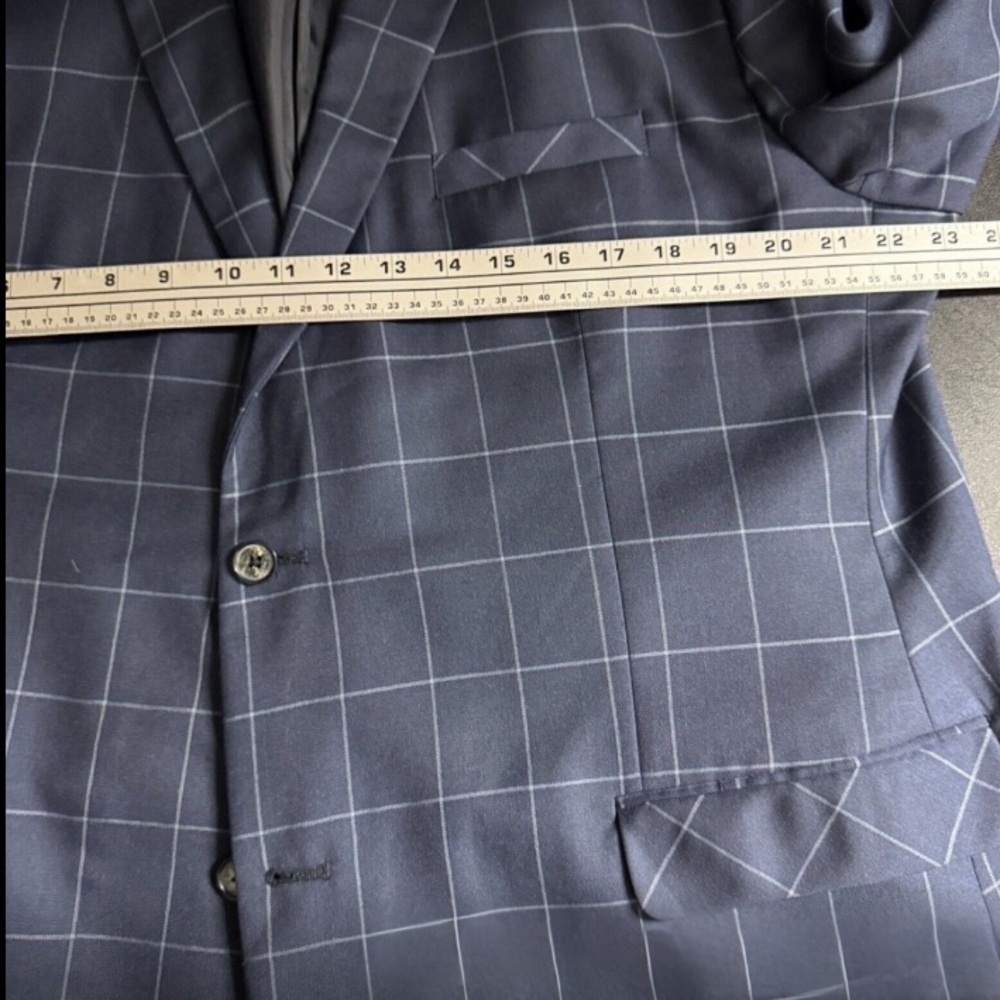 Valentino Navy Blue Checkered Suit - Picture 10 of 15